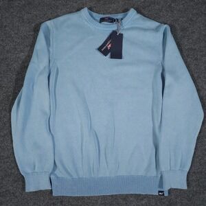 Vineyard Vines Sweater Men's M Medium Jake Blue Crew Neck Sweater Whale Logo